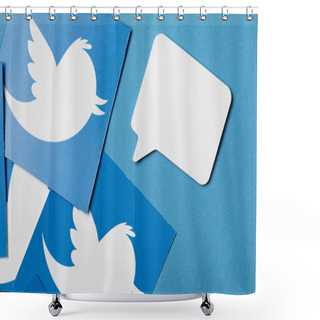 Personality  OXFORD, UK - JAN 7 2017: Twitter Social Network Logo With A Blank Speech Bubble Shower Curtains