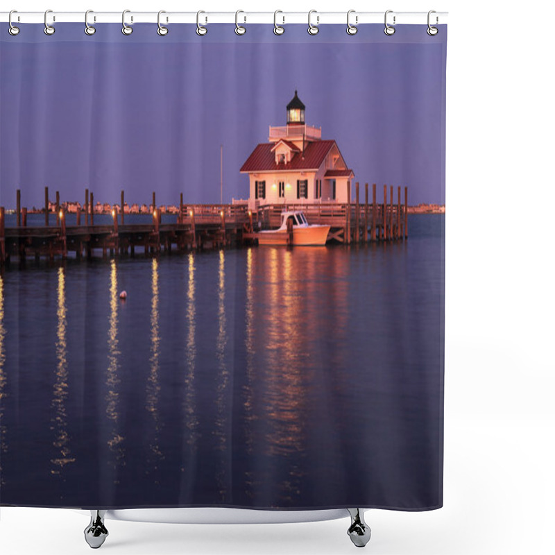 Personality  The Roanoke Marshes Lighthouse In Manteo, North Carolina, At Dus Shower Curtains
