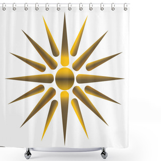 Personality  Golden Sun, Fully Vectorized, Maya, Inca Symbol. Shower Curtains