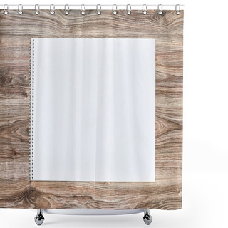 Personality  Mockup Of Open Album With Blank White Page. Gorizontal Orientation Shower Curtains