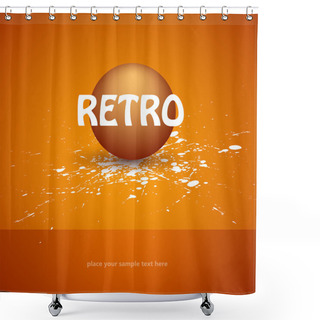 Personality  Vector Retro Background With Ball. Shower Curtains