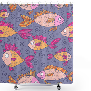 Personality  Pattern With Fish Shower Curtains