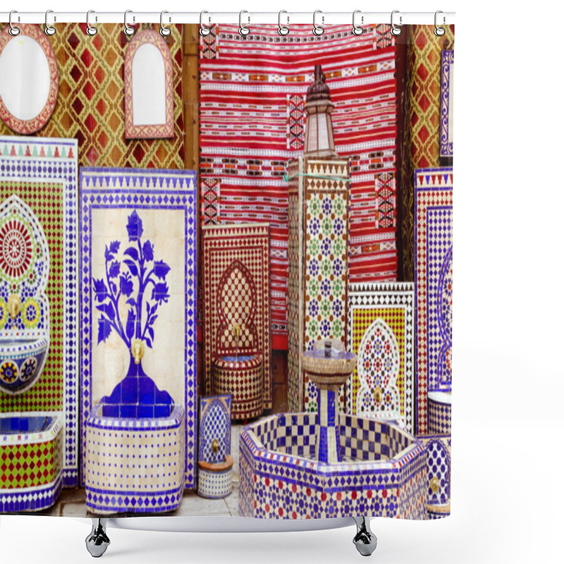Personality  Arab Mosaic Deco Tiles And Fabric Decoration Shower Curtains