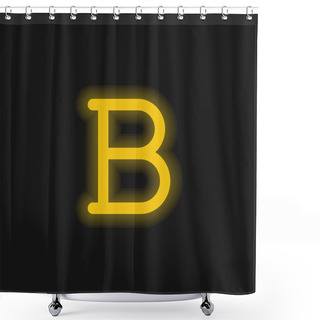 Personality  Bold Yellow Glowing Neon Icon Shower Curtains