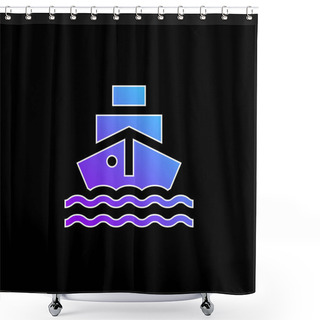 Personality  Boat Blue Gradient Vector Icon Shower Curtains