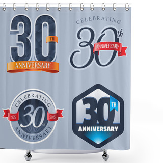 Personality  30 Years Anniversary Logo Shower Curtains
