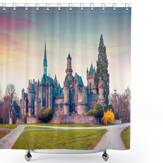 Personality  Sunset In The Wilhelmshohe Castle Shower Curtains