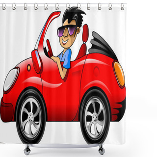 Personality  Red Sports Car Shower Curtains