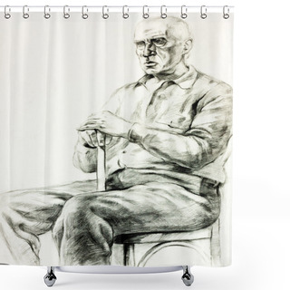 Personality  Portrait Of A Senior Man Shower Curtains