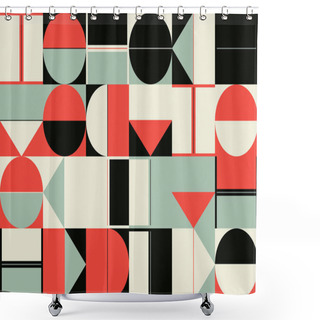 Personality  Bauhaus Artwork Composition Made With Vector Abstract Elements, Lines And Bold Geometric Shapes, Useful For Website Background, Poster Art Design, Magazine Front Page, Banners, Prints Cover. Shower Curtains