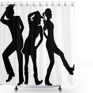 Personality  Line Dance Group Shower Curtains