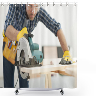 Personality  Construction Worker Shower Curtains