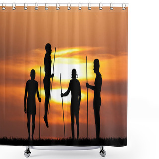 Personality  Masai Traditional Ritual Shower Curtains
