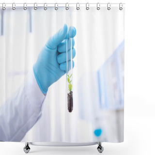 Personality  Doctor Holding Test Tube Shower Curtains