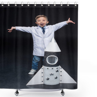 Personality  Little Boy With Rocket Shower Curtains