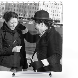 Personality  Charlie Chaplin Shower Curtains