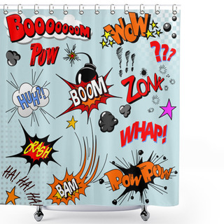 Personality  Comic Book Explosion Shower Curtains