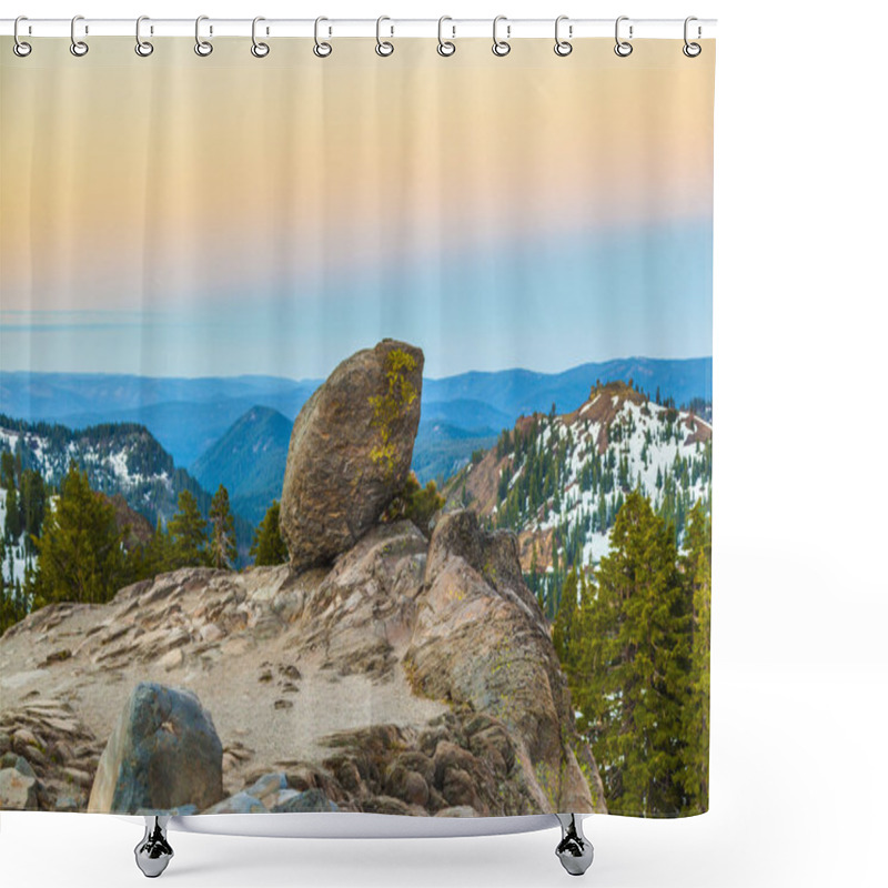 Personality  Snow On Mount Lassen In The National Park Shower Curtains