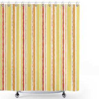 Personality  Yellow Orange Watercolor Grunge Striped Seamless Pattern. Vector Background. Shower Curtains