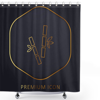 Personality  Bamboo Canes Golden Line Premium Logo Or Icon Shower Curtains