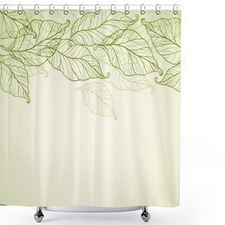 Personality  Background With Falling Green Leaves Shower Curtains