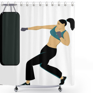 Personality  Kickboxing Training Shower Curtains