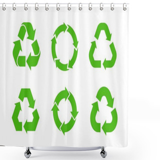 Personality  Recycle Icon Vector. Shower Curtains