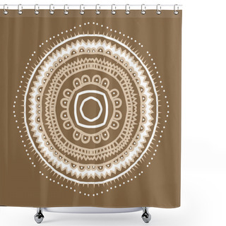 Personality  Circular Seamless Pattern Of Colored Hand Drawn Motifs Shower Curtains