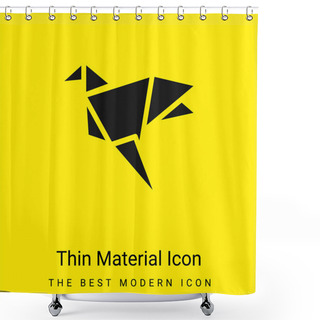 Personality  Bird Minimal Bright Yellow Material Icon Shower Curtains