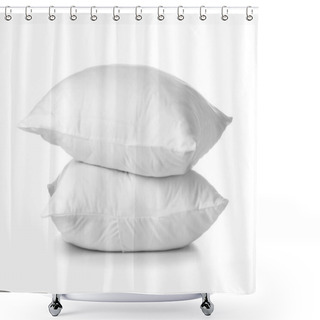 Personality  Soft Pillows On White Background Shower Curtains