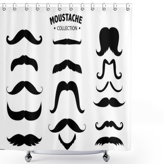 Personality  Set Of Mustaches Silhouettes,Men's Mustaches,Vector Illustrations Shower Curtains