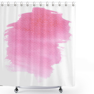 Personality  Pink Watercolor Stain With Blotch And Brush Strokes Shower Curtains