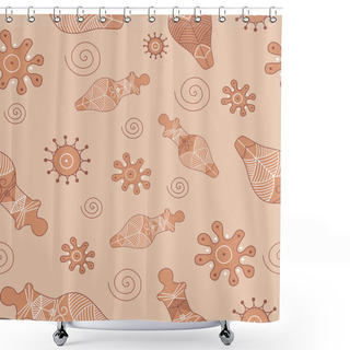 Personality  Antique Oriental Seamless Pattern - Trypillian Vector Illustration Shower Curtains