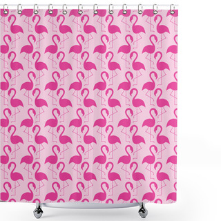 Personality  Pink Flamingo Birds Pattern Shower Curtains
