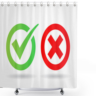Personality  Check Marks Sign Shower Curtains
