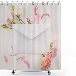 Personality  Beautiful Flowers And White Envelope Shower Curtains