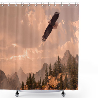 Personality  Bald Eagle Soaring Shower Curtains