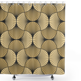 Personality  Art Deco Pattern Of Overlapping Arcs Shower Curtains
