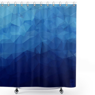Personality  Abstract Geometric Background Of Triangles In Blue Colors. Shower Curtains