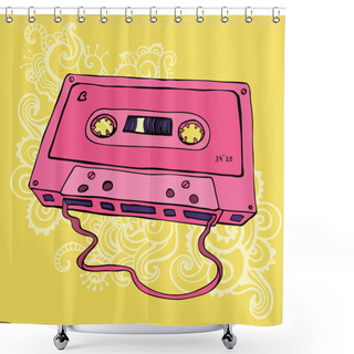 Personality  Retro Audio Cassette Tape Shower Curtains