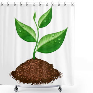 Personality  Green Plant Shower Curtains