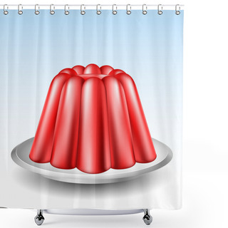 Personality  Red Jelly Pudding Shower Curtains