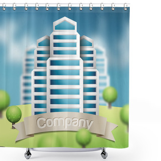 Personality  Vector Of Graphical Urban Cityscape Shower Curtains
