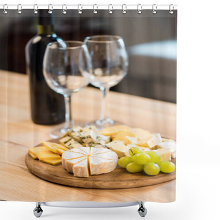 Personality  Various Cheese Types And Wine Shower Curtains