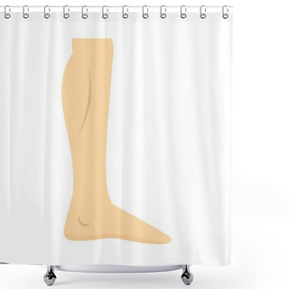 Personality  Nude Human Leg Icon, Flat Style Shower Curtains