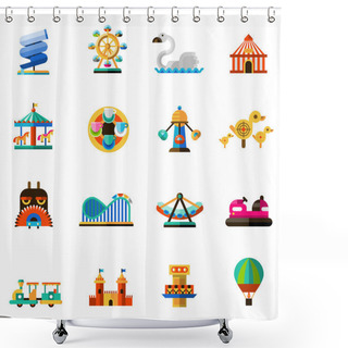 Personality  Amusement Park Icons Shower Curtains