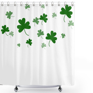 Personality  Vector Clover Seamless Background Illustration Isolated On A White Background Shower Curtains