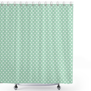 Personality  Mini Polka Dots On Fresh Mint Green Background Retro Seamless Vector Pattern Shower Curtains