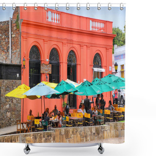 Personality  COLONIA, URUGUAY - DECEMBER 8: Street Cafe On December 8, 2014 I Shower Curtains