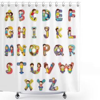 Personality  Alphabet Shower Curtains